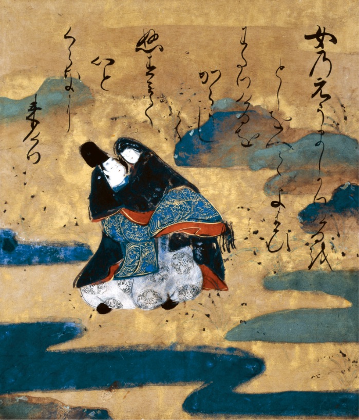 伝 俵屋宗達《伊勢物語図色紙  芥川》（大和文華館蔵）【前期展示】