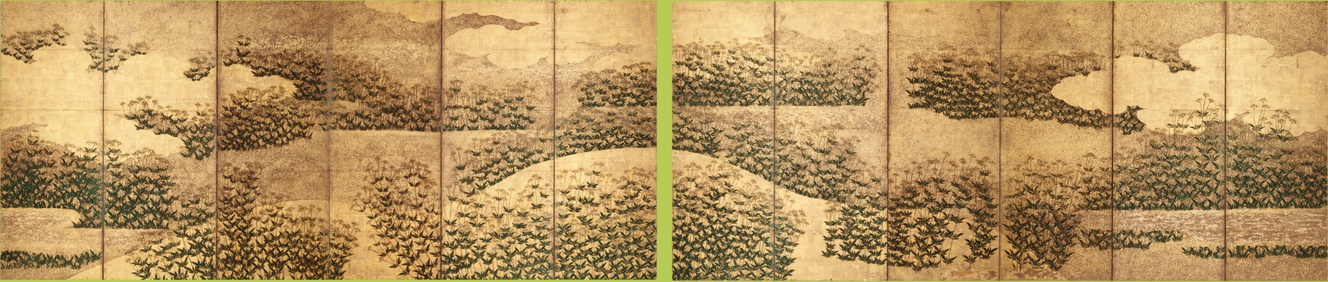 《藤袴図屏風》（個人蔵）【後期展示】